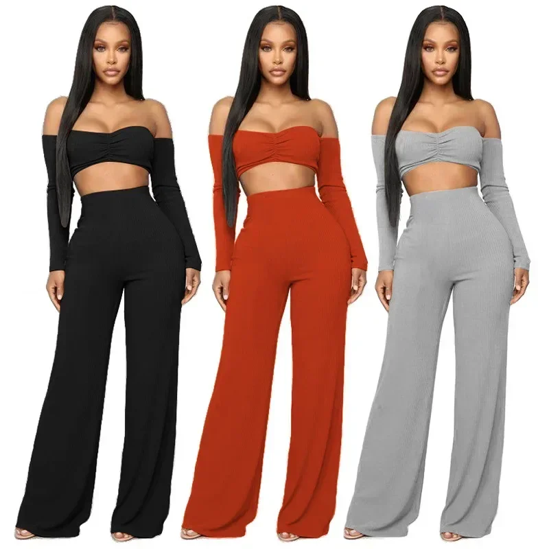

Plus Size 3XS-10XL 9XL 8XL 7XL 5XL 6XL 2025 Summer Women Temperament Commuter Solid Color Sexy Off Shoulder Casual Suits