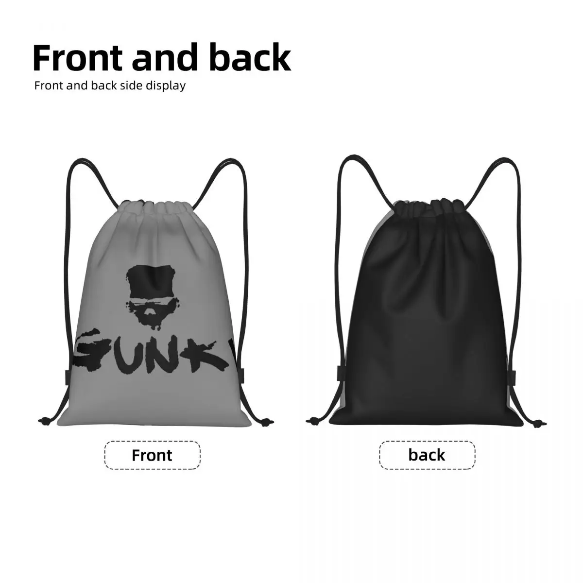 Gunkis Fish Drawstring Bag Women Men Portable Gym Sports Sackpack Fishing Rod Training Backpacks