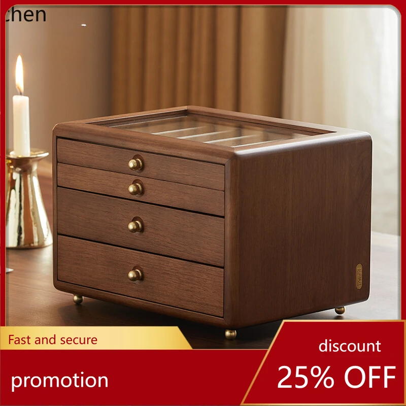 

CZ solid wood jewelry storage box, high-end exquisite large-capacity multi-layer jewelry anti-oxidation box