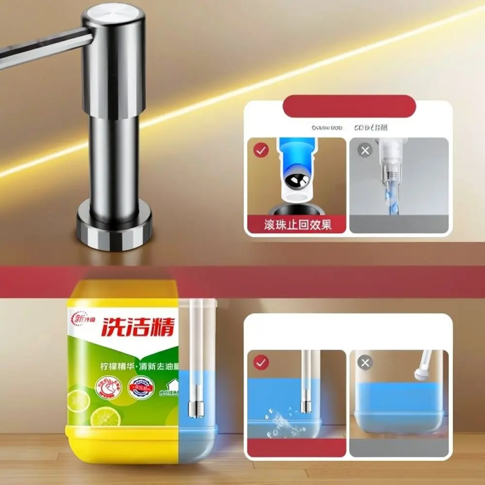 Built In Kitchen Sink Soap Dispenser Pump Extension Hose Set Manual Detergent Applicator For Cleaning Equipment
