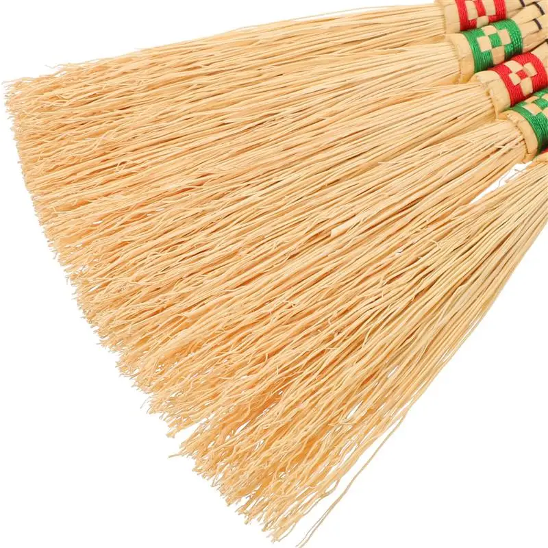 Small Broom Straw Broom Chinese Style Desktop Bed Corn Broom Woven Bed Broom Home Desktop Dust Brush Short Handle Broom for Home