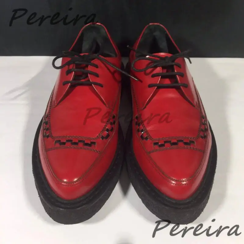 Men's Leopard Print Cowhide Derby Shoes Pointed Toe Genuine Leather Thick Soled Oxfords Spring Summer New Business Dress Shoes
