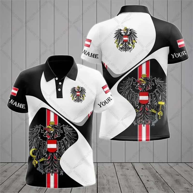 

Custom Name Austria Racing Style Polo Shirts Summer Cool Sportswear Unisex Outdoor Casual Streetwear Loose Oversized Jersey