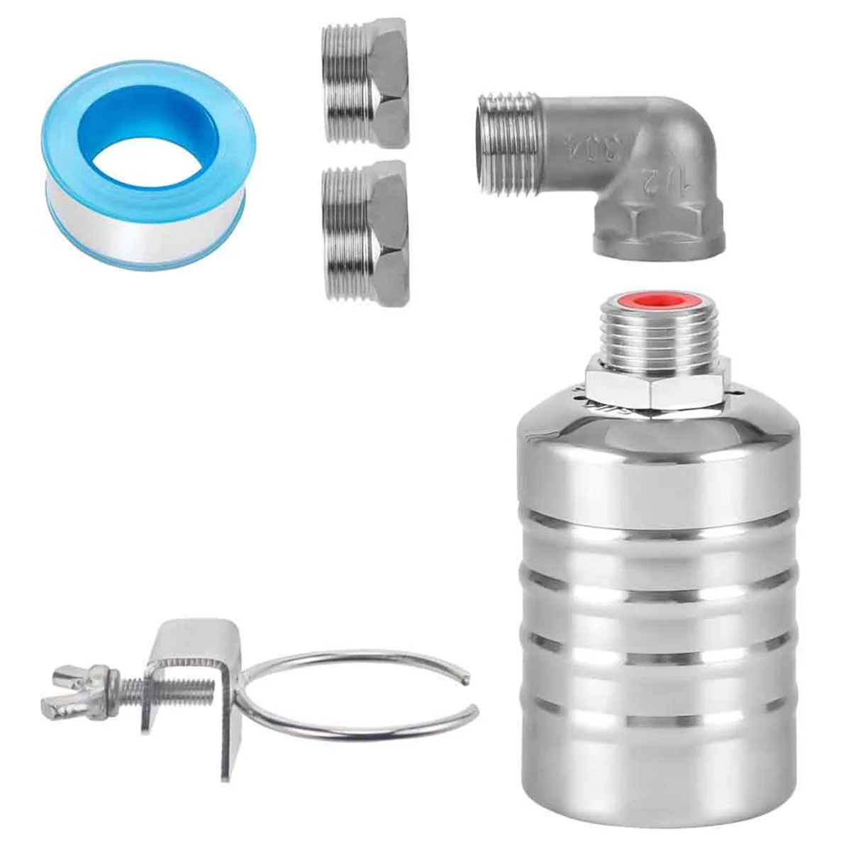Válvula de flotador de agua de 1/2 pulgadas a 3/4 pulgadas, válvula de flotador de acero inoxidable, válvula de flotador con controlador de nivel de agua completamente automática