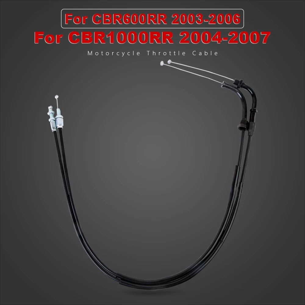 2Pcs Motorcycle Throttle Cable Black Brake Clutch Wire for Honda CBR1000RR CBR600RR CBR 600 1000 RR 600RR 1000RR 2003-2007 2004