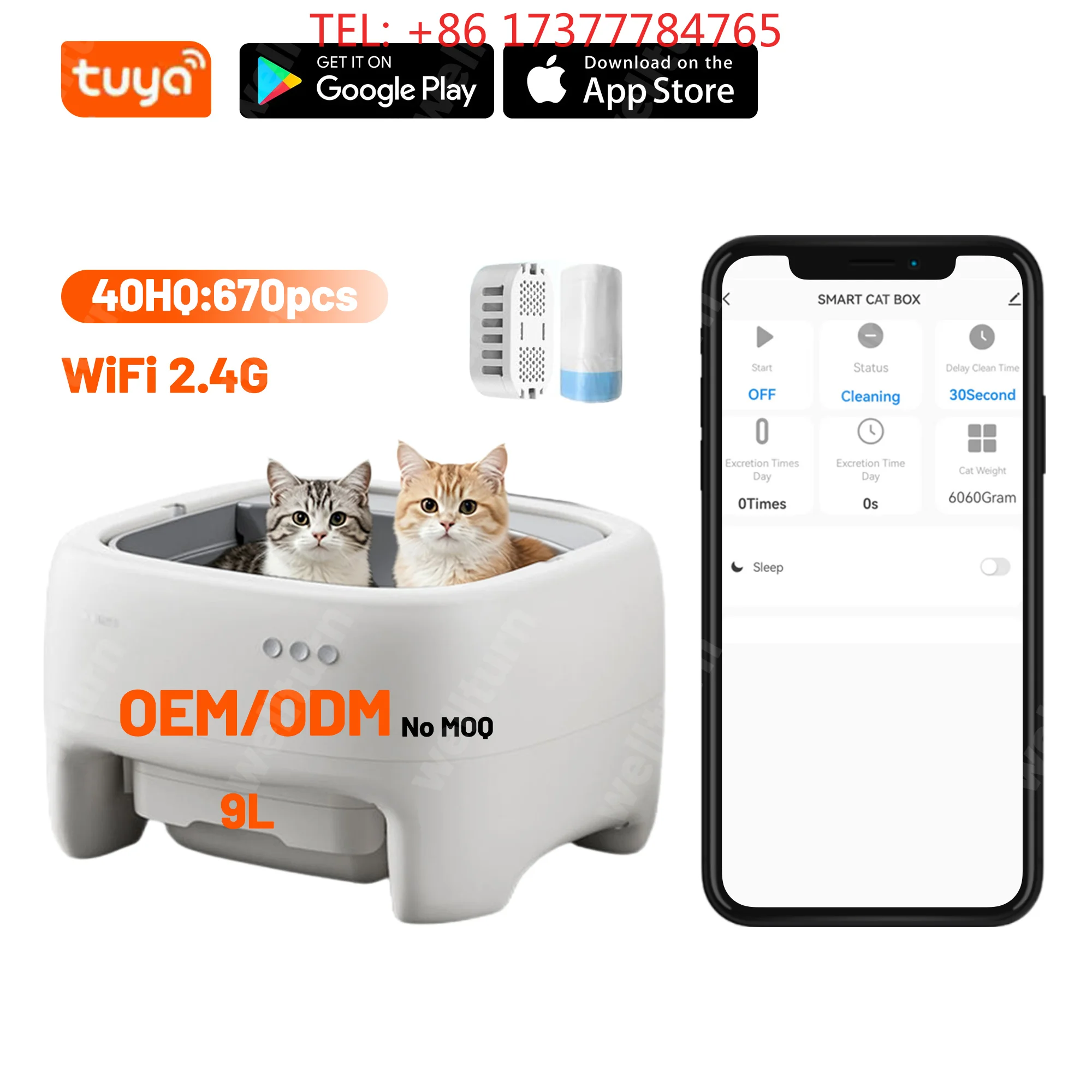 APP Controlled Extra Large Automatic Cat Box Smart Self-Cleaning Cat Toilet For Multiple Cats Easy Clean