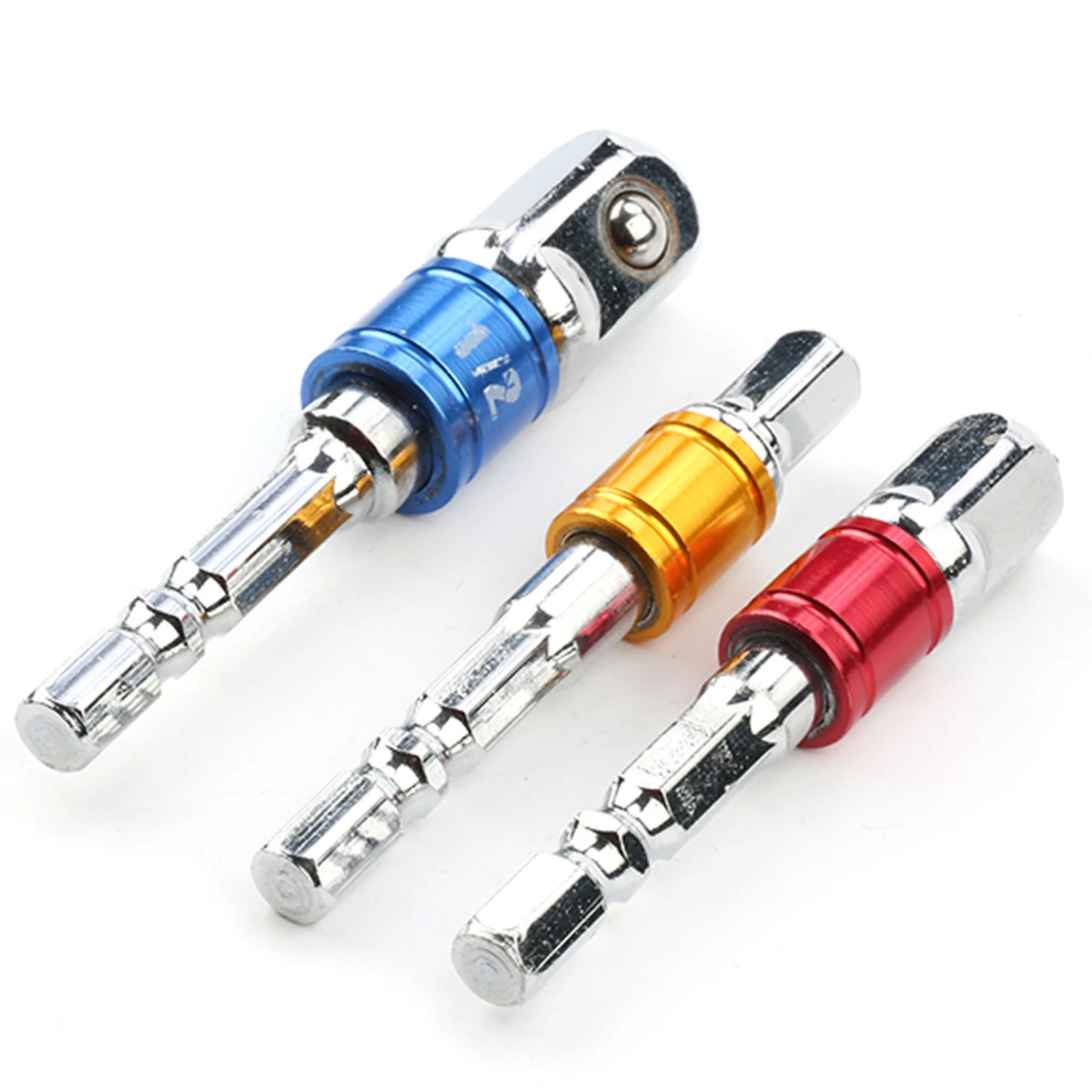 Colorful 3-piece Vibrant Set of Hexagonal Screws with Wind Conversion Connecting Rod, includes versatile 3/8 Socket, convenient 