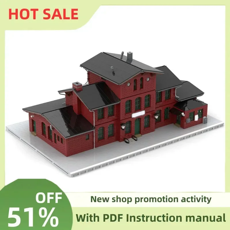 

New City Hot Selling Street View Moc Modular Branch Line Train Station Model Custom Puzzle Diy Creative Ideas Kids Toys Gifts