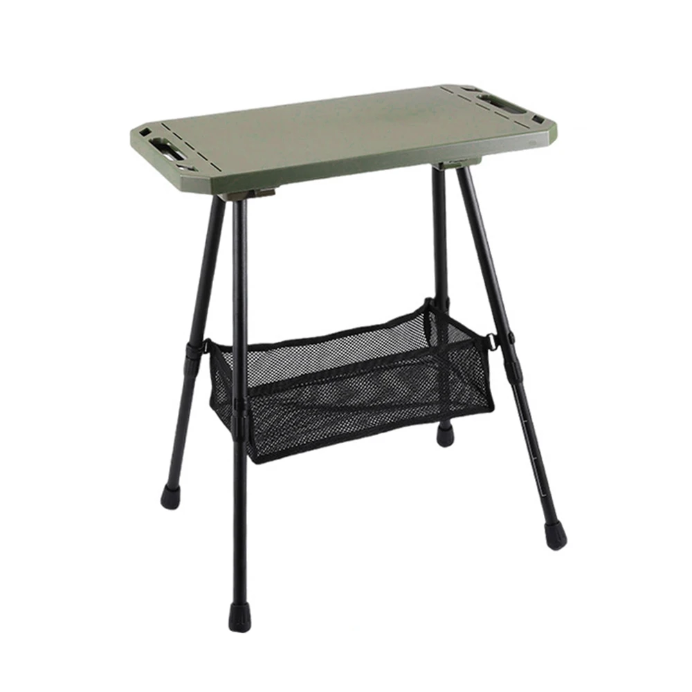 Folding Table for Camping Height Adjustable Outdoor Portable Lightweight with Carry Bag Two-Sides Hanging Cookware Hiking Picnic