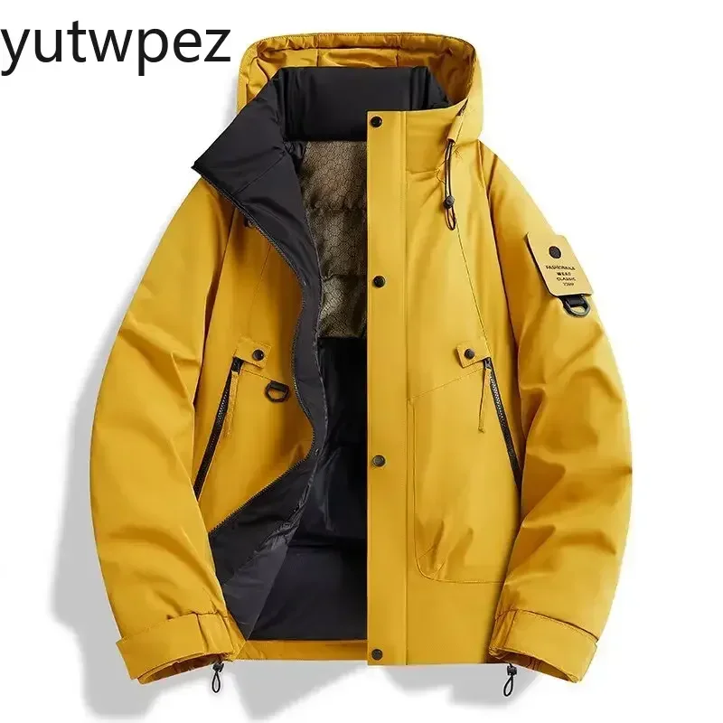 Graphene Heating Winter Liner Thickened Hooded Cargo Jacket Men Cycling Sport Running Windbreaker & Hiking Outdoor Climbing Coat