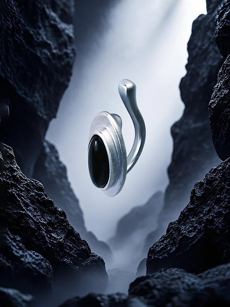 YUKI Pure Silver Earring Clasps Unisex Small Batch Design High End Luxury Gem Planet INS No Piercing Ear Bone Clasps