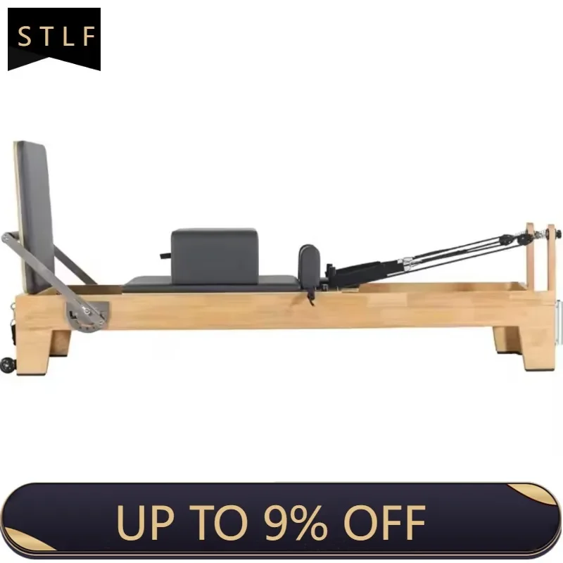 

XMSJ Elegant Beige Foldable Pilates Reformer - Commercial Grade, Space-Saving Studio Equipment
