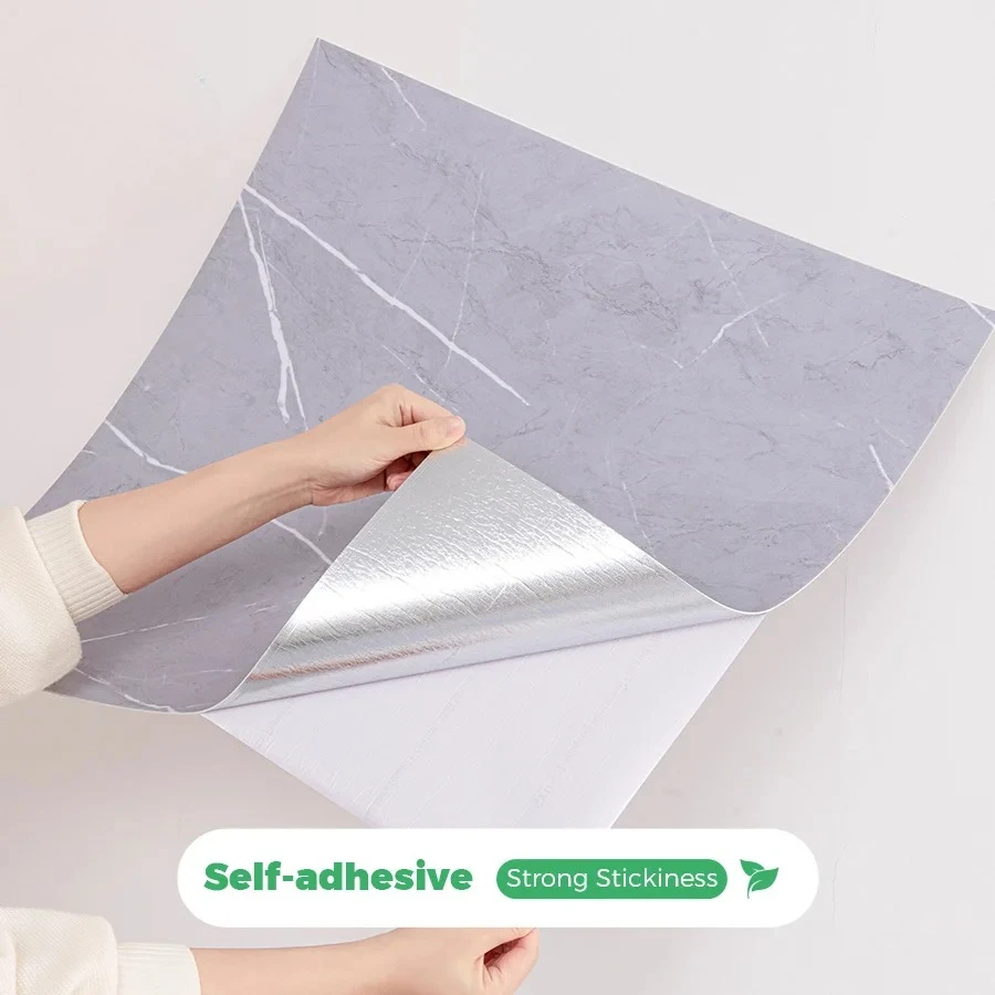 10PCS 30*30cm SXP Self-adhesive Marble Tile Floor Sticker Waterproof Living Room Toilet Kitchen Home Floor Decor Wall Sticker