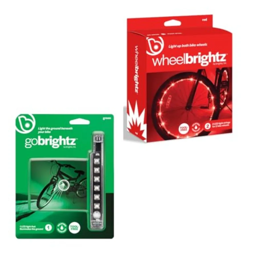 

LED Bike Light Bundle Includes Go LED Bike Frame Light and Wheel 2-Pack LED Bike Wheel Lights Vibrant Weather-Resistant Lights