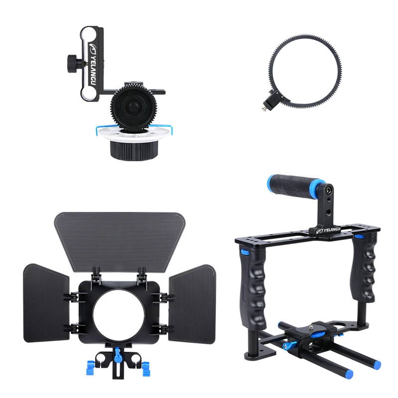 Camera Cage Rig Kit Universal with Grip Handle Cold Shoe Follow focus matte box for Sony Canon Panasonic Fujifilm Nikon