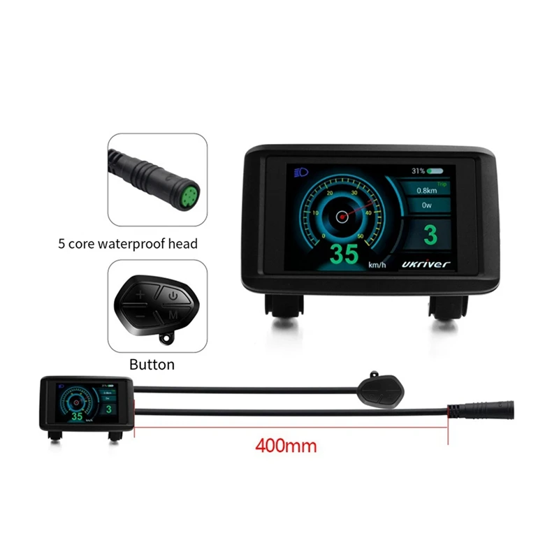 LCD Color Screen Instrument UKC1+ Octagon Mid Motor As Shown ABS For BBS01 02 BBSHD Matching Meter Lithium Ion Conversion Parts