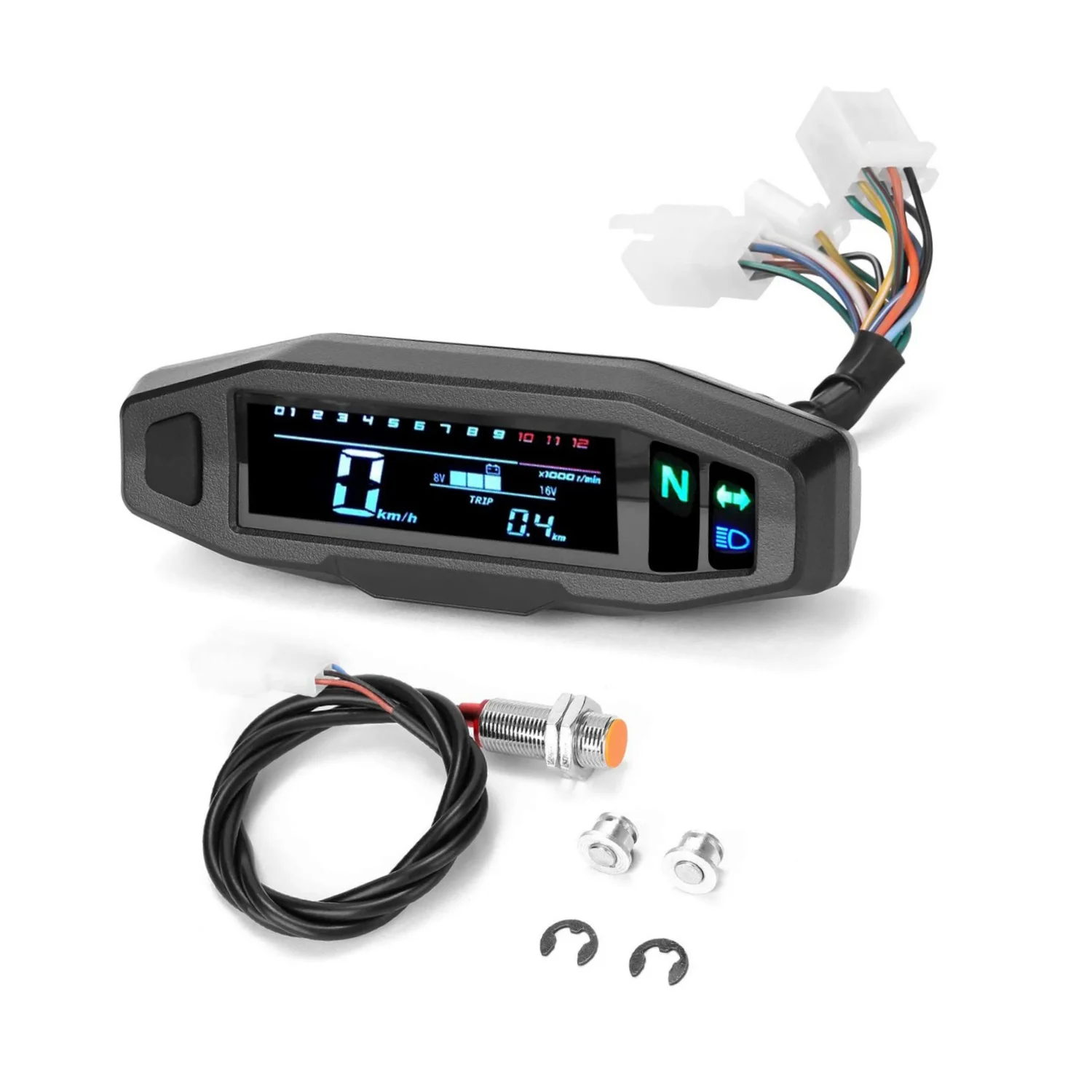 

1PC Mini Universal Motorcycle Digital Tachometer Fuel Injection Carburetor Meter LCD Digital dash For 12V Motors Cars Boats UTV