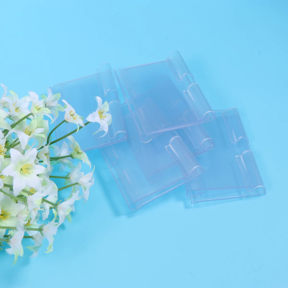 100pcs PVC Price Tags Premium Plastic Transparent Price Tag for Supermarket Mall Shop Store - 40x60mm