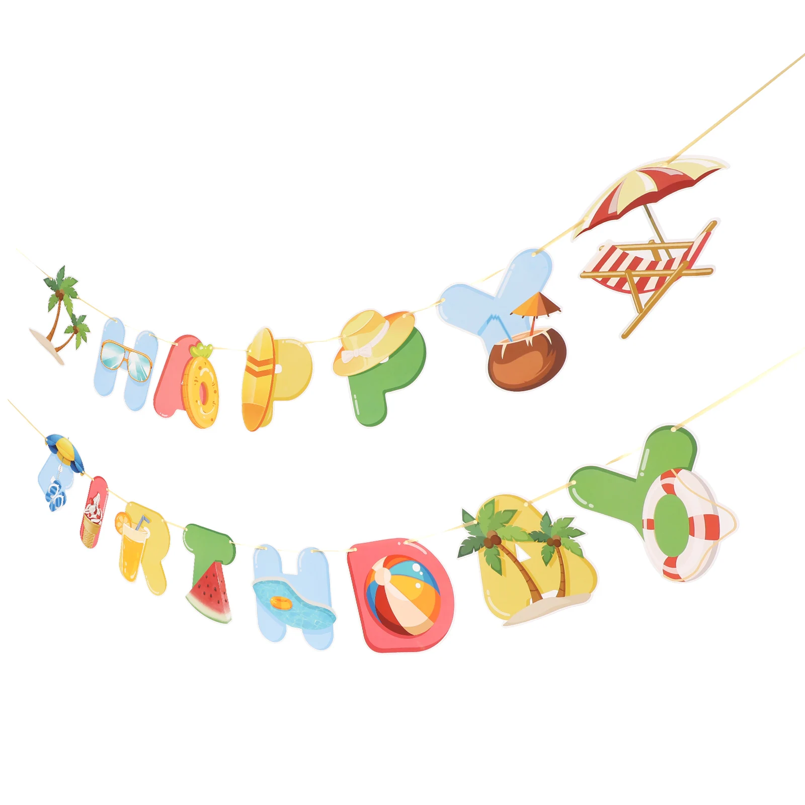 

1 set Beach Party Flag Banner Hawaiian Decoration Tropical Hawaiian Luau Birthday DIY Supplies Luau Anniversary