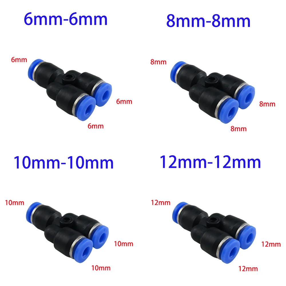 10 Stück Schnellmontage, Push-to-Anschluss, pneumatisch, für Gartenwassersprüher, Beschlagsystem, Bewässerungsrohr, 6 mm, 8 mm, 10 mm, 12 mm