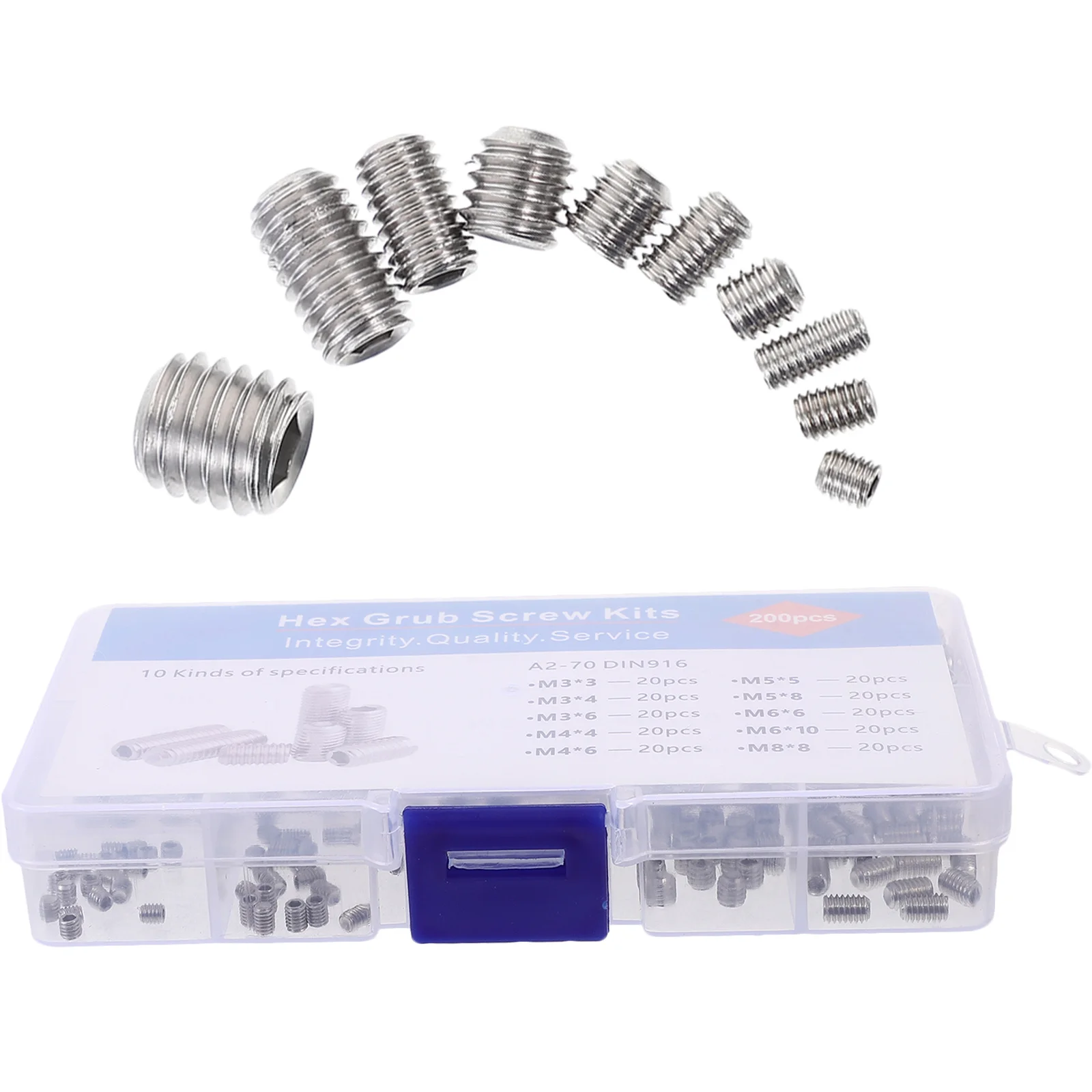 

1Set Stainless Steel Socket Grub Screws Hexagonal Thread Design For Secure Fastening Light Fixture Repair Assortment Kit Pcs