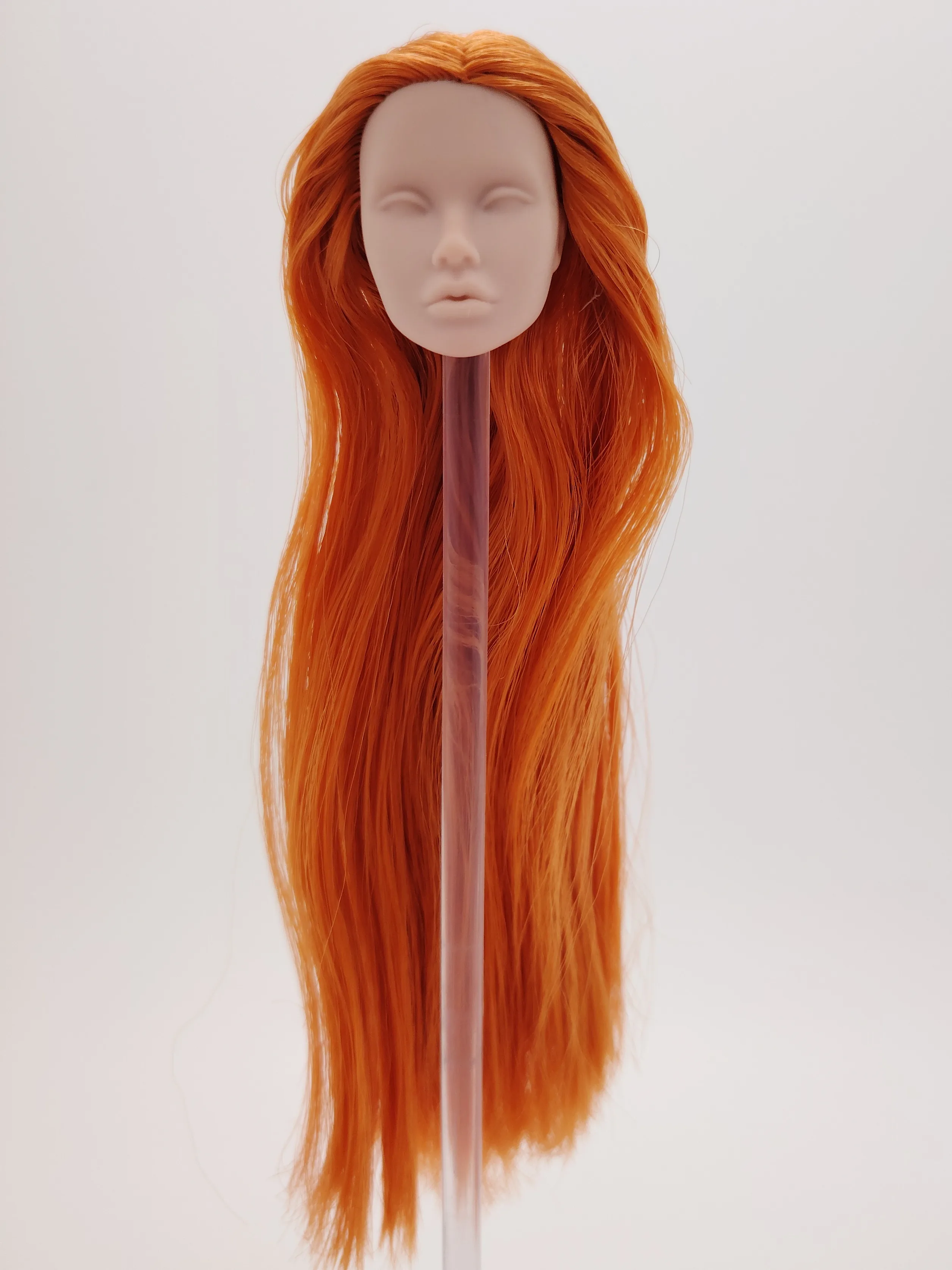 

Fashion Royalty Poppy Parker Blank Face Japan Skin Orange Hair Rerooted 1/6 Scale Doll Head
