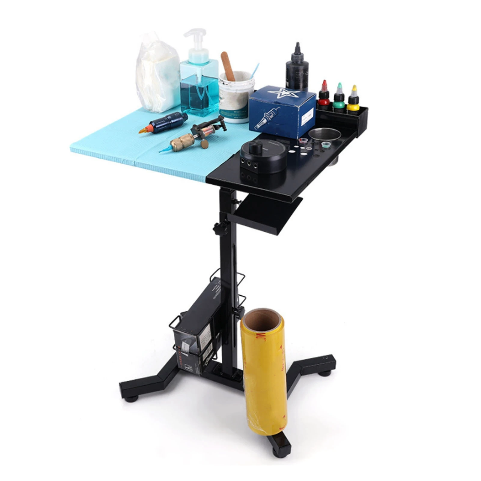 

Tattoo Work Table Large Area Rust Resistance Height Adaptable Tattoo Work Station Table Easy To Clean Steel Structure for Shop