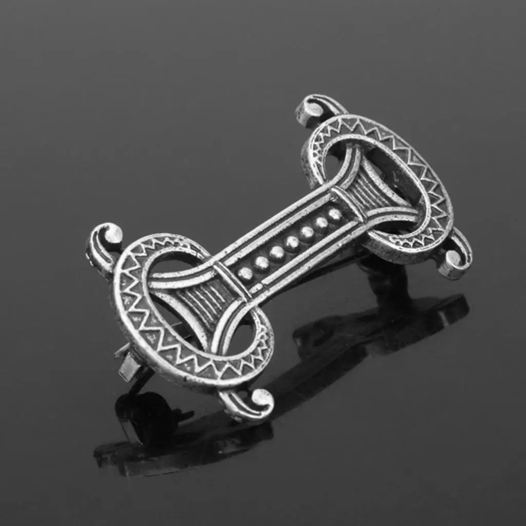 Viking Carved Symbol Brooches Pin Shawl Cloak Pin Wiccan Jewelry