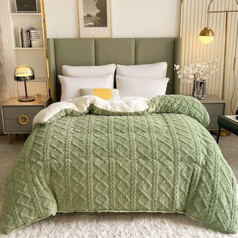 Lamb Wool Comfortable and Breathable Cotton Quilt Active Printing Dyeing Single Double Blanket Autumn and Winter Plush Duvet