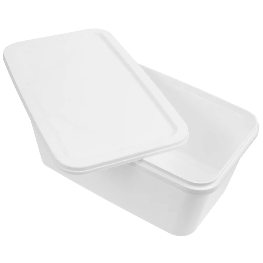 

Ice Cream Tub Containers Reusable Freezer Plastic Storage Boxes Household Rectangle Food Preservation Sealed Dustproof Kitchen