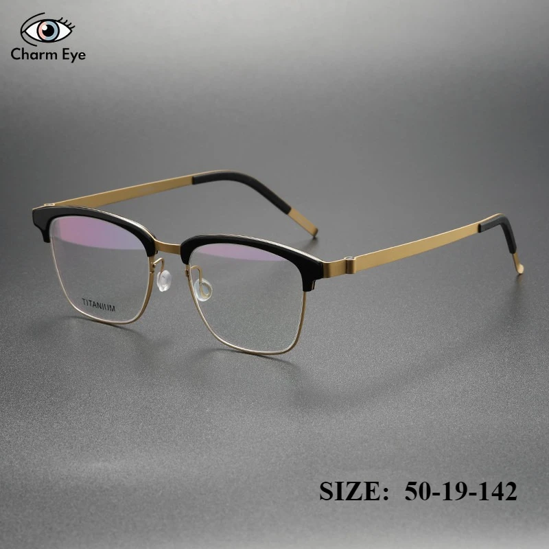 

Квадратные мужские очки из титанового сплава, высококачественные оптические оправы для очков, женские ретро очки для близорукости и чтения с защитой от синего света, полнокадровые очки