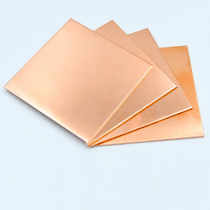 1pc 0.8-4mm Thick Pure Purple Cu Metal Plate Copper Sheet High Purity Foil Panel Home Industry DIY Supply Tool For Processing