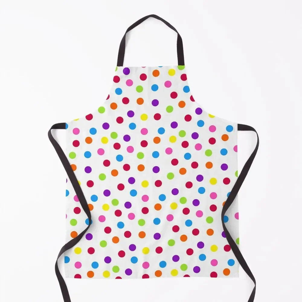 

Rainbow Multi-color Confetti Polka Dot Apron Waterproof bib Costume Waiter Chef Uniform Woman Apron