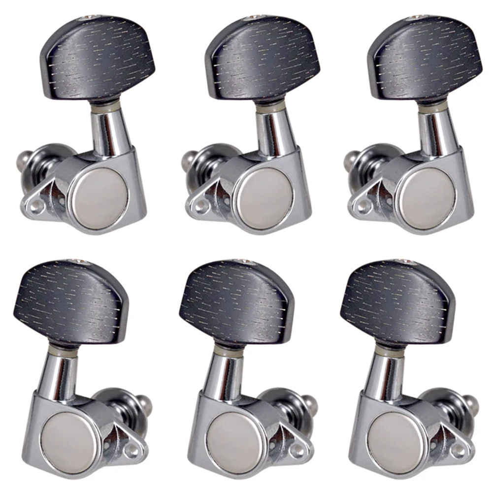 6Pcs Enclosed Locking Tuners 3L 3R Closed Knob Machine Heads Tuners Wear Resistant String Tuning Peg Guitar Accessories