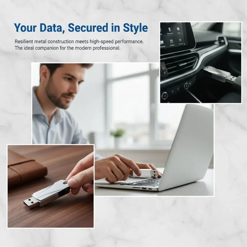 Metal USB Flash Drive 2TB Large Capacity Portable Design For Office Data Storage Travel Use