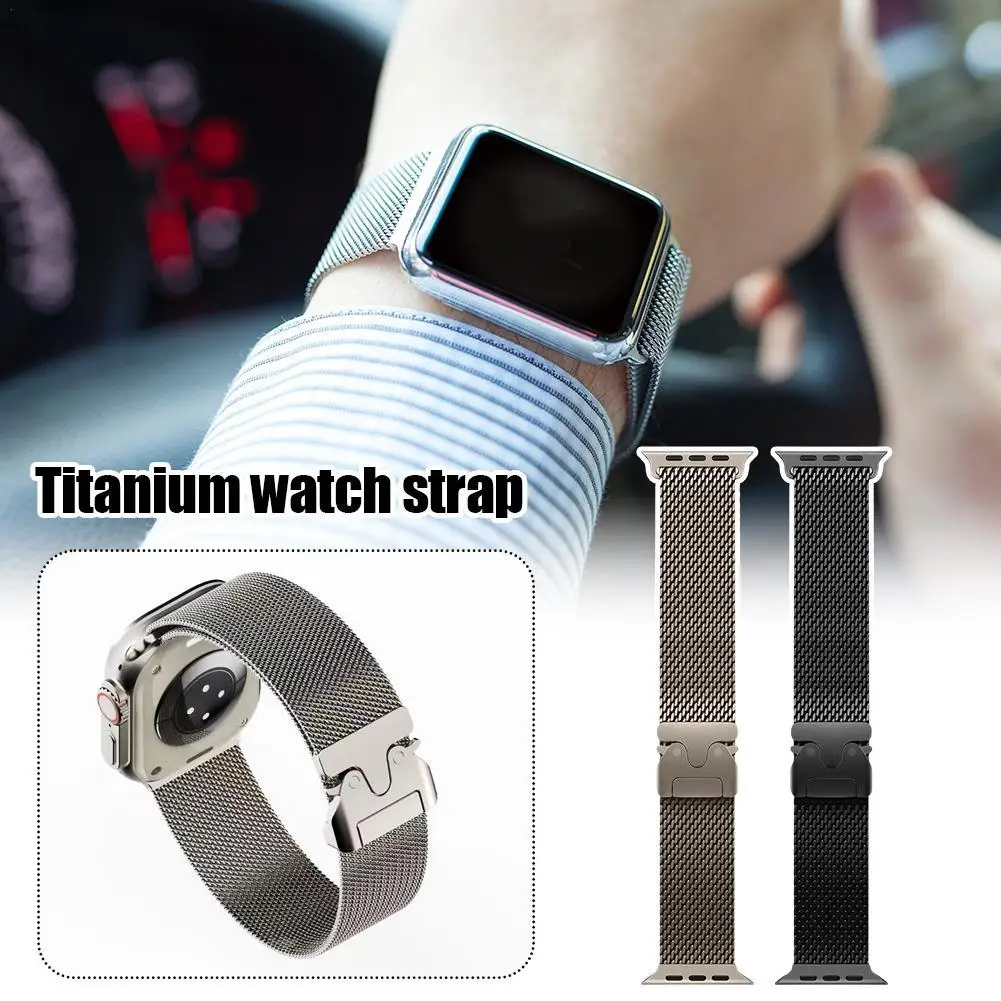 Suitable For IWatch Ultra 2/1 S10 9 8 7 Series Titanium Alloy Replaceable Strap For IWatch Secure Parachute Buckle Accessories