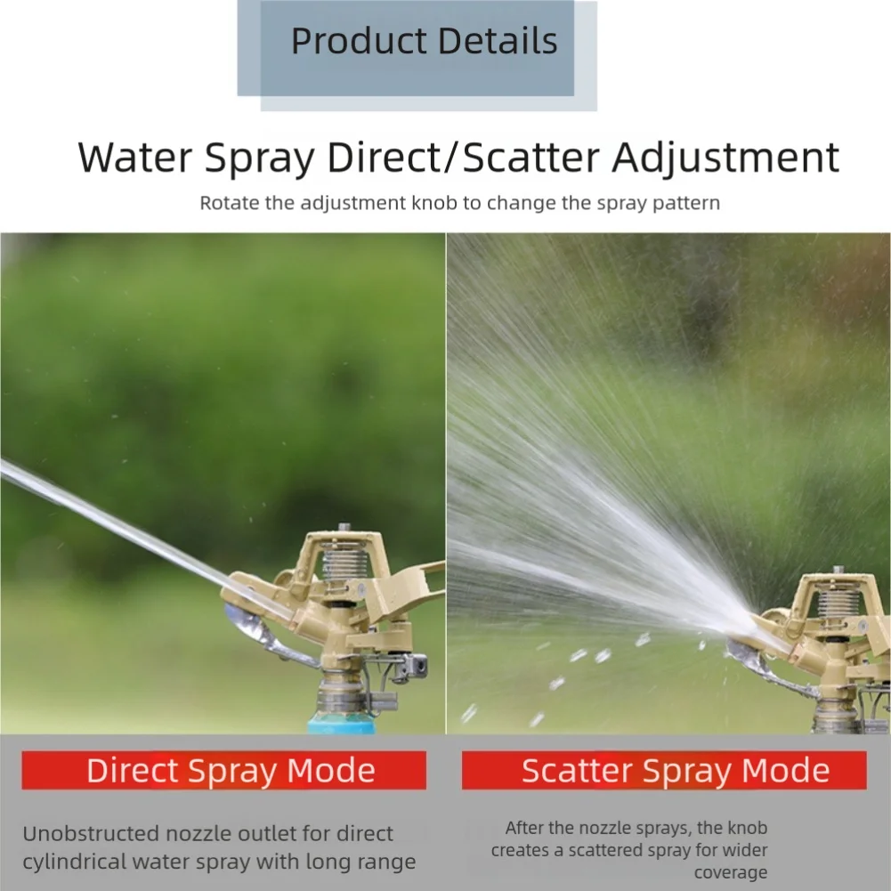 Adjustable Garden Sprinkler with Heavy Duty Tripod and Rubber Filter Compatible with Standard 34 Inch Garden Hoses