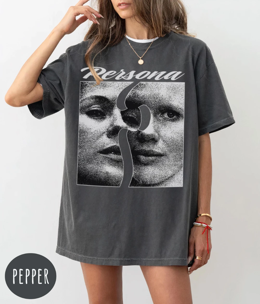 Persona película camiseta Ingmar Bergman película 60s estilo ropa gráfica camisa de manga corta Unisex hombres mujeres toda la temporada