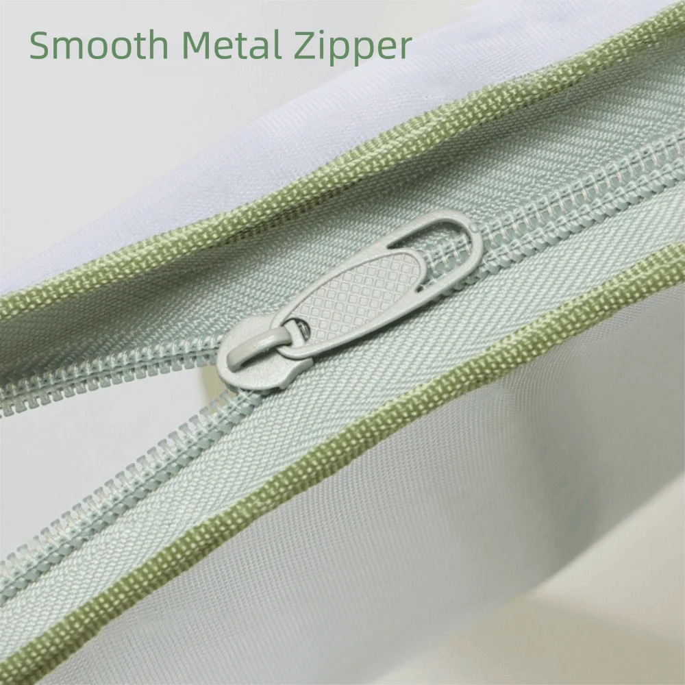 Large Capacity File Bag L-Shaped Horizontal Style Stationery Storage Bag Waterproof Opening Mesh Mesh Zipper Bag Office Supplies