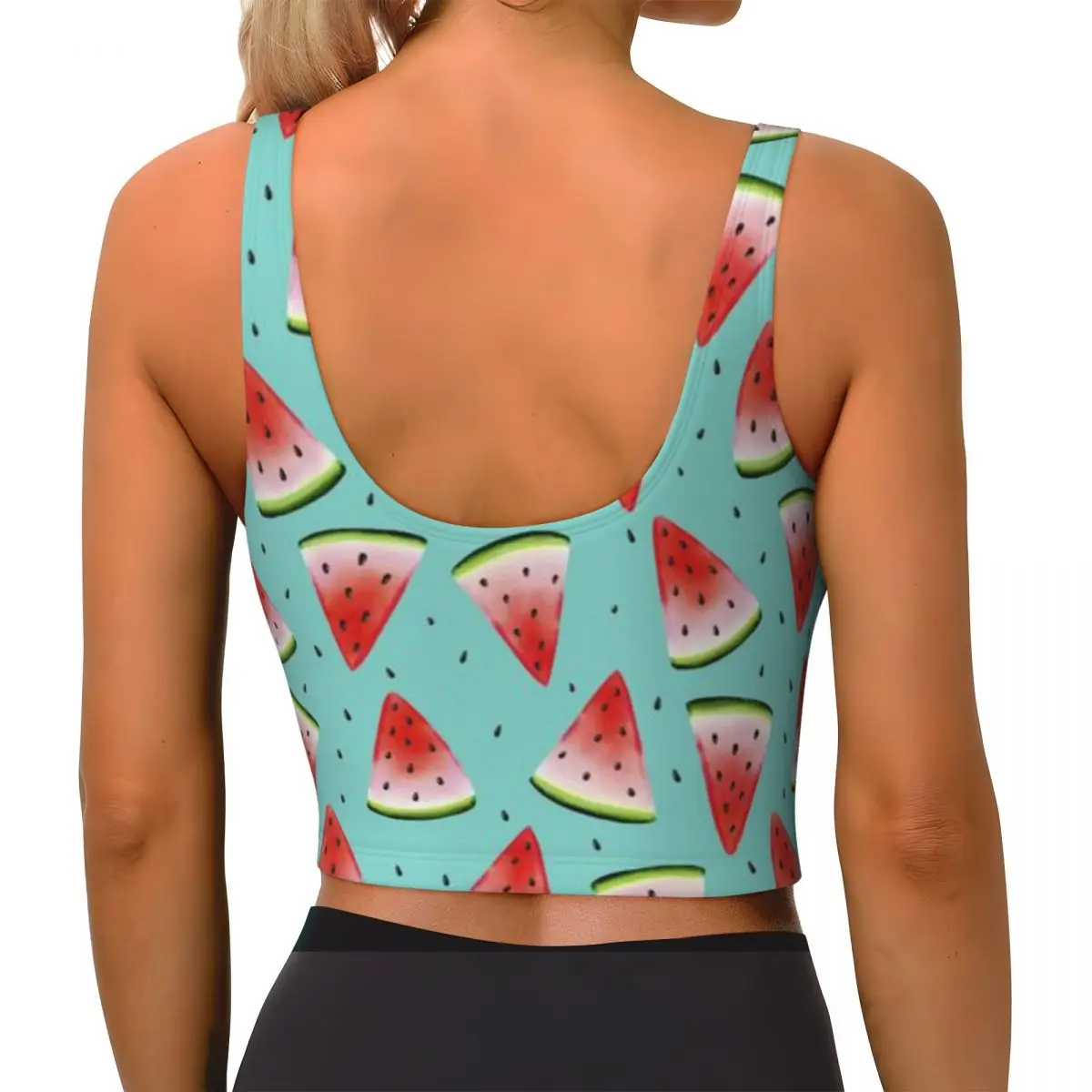 Gym Top Women Melon Dance Summer Patterns And Melon Sticker Set Badminton Game Sports Tank Top