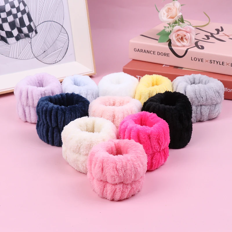 1PC Plush Wrist Waterproof Hair Band Women Wash Face And Make Up Wrist Strap Headbands Female Fashion Accesories