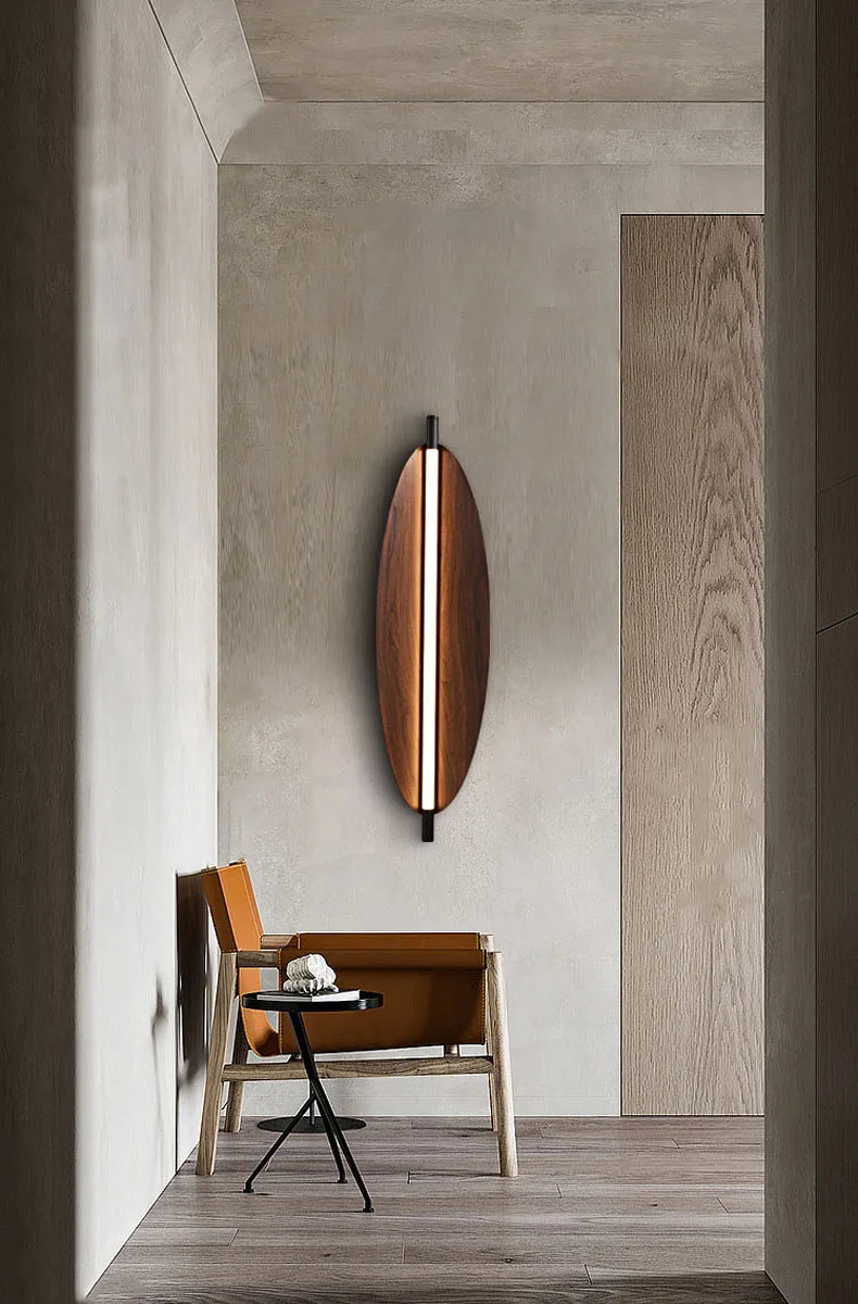 Brown Metal Leaf Home Wall Light