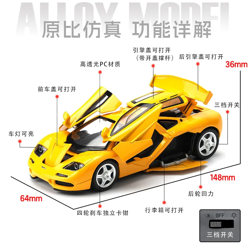 1:32 F1 1992 Vintage Car Alloy Metal Diecast Model Car Sound and Light Pull Back Boy's Toys Car Holiday Gifts