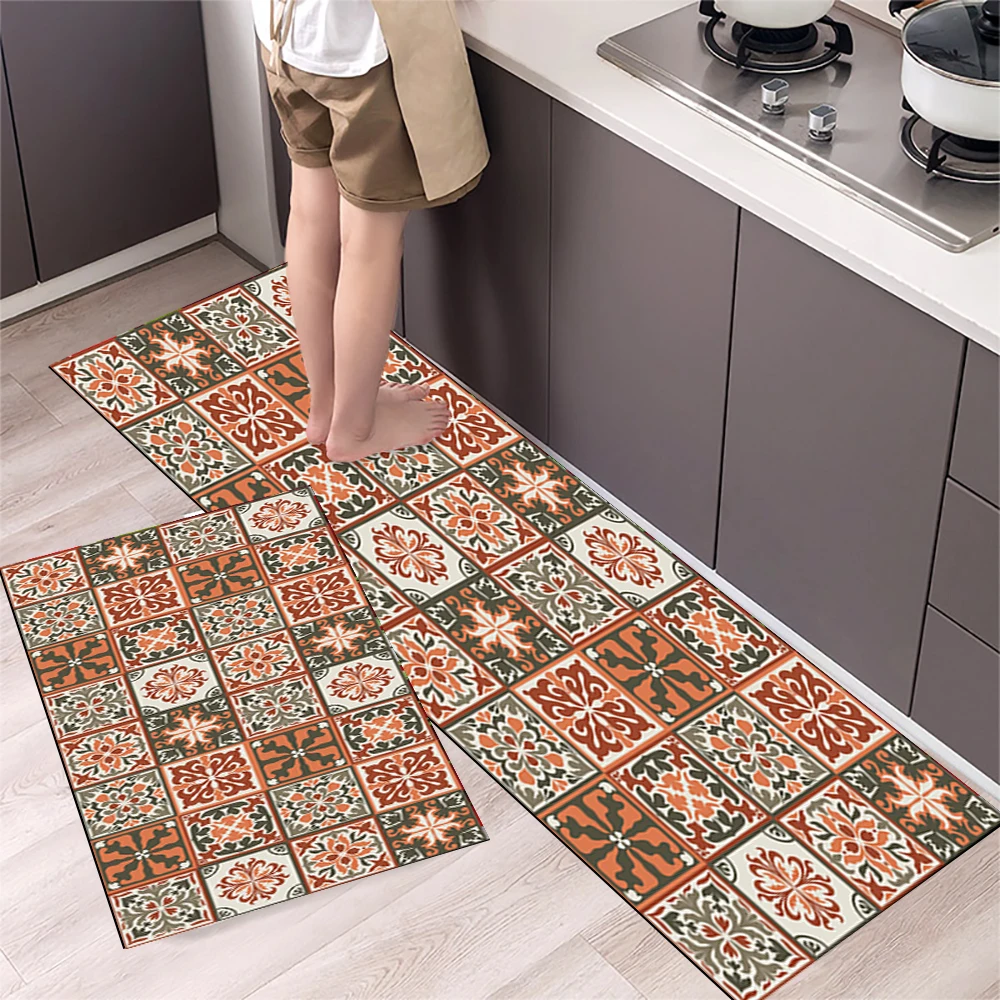 Rutschfeste Küchenmatte aus Kristallsamt, super saugfähige Fußmatten für die Küche, lange Teppiche, Badezimmer-Eingangstürmatte, Schlafzimmer, lange Teppiche – Detail 24