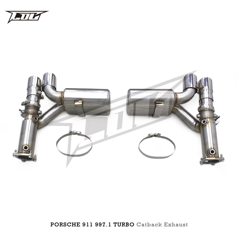 Auto Valved Catback for Porsche 911 997/997.1 Turbo 3.6L 2004-2012 Rear Muffler Section OEM Factory Valve Race Exhaust System
