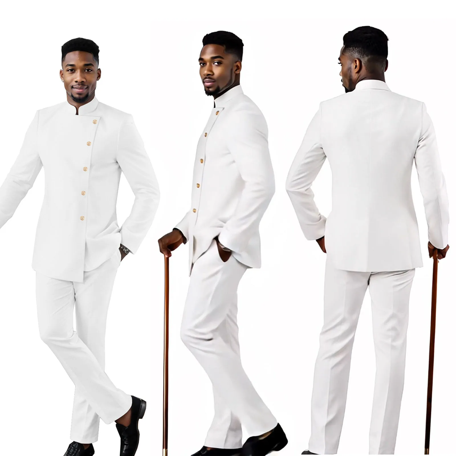 

DBQ Men's Business Suit Slim Fit Single Breasted Blazer Jacket Pants Set Solid Wedding Dress Suit BD173