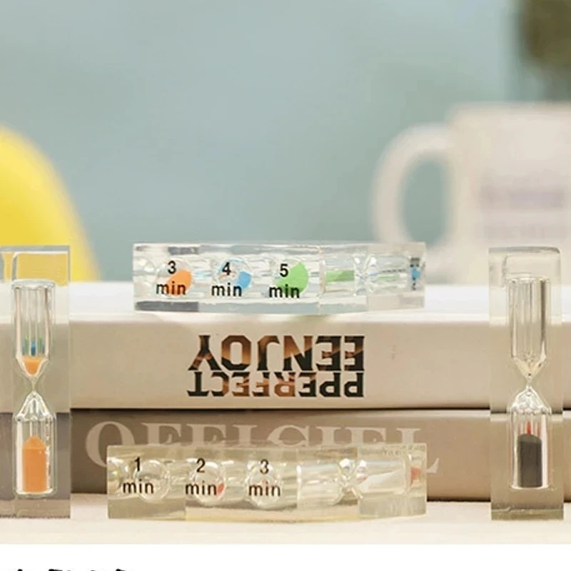 1/2/3 Minute Colorful Hourglass Timer Three-In-One Acrylic Hourglass Sandglass Sand Timer Clock 3+4+5 Minutes Sand Clock Timers
