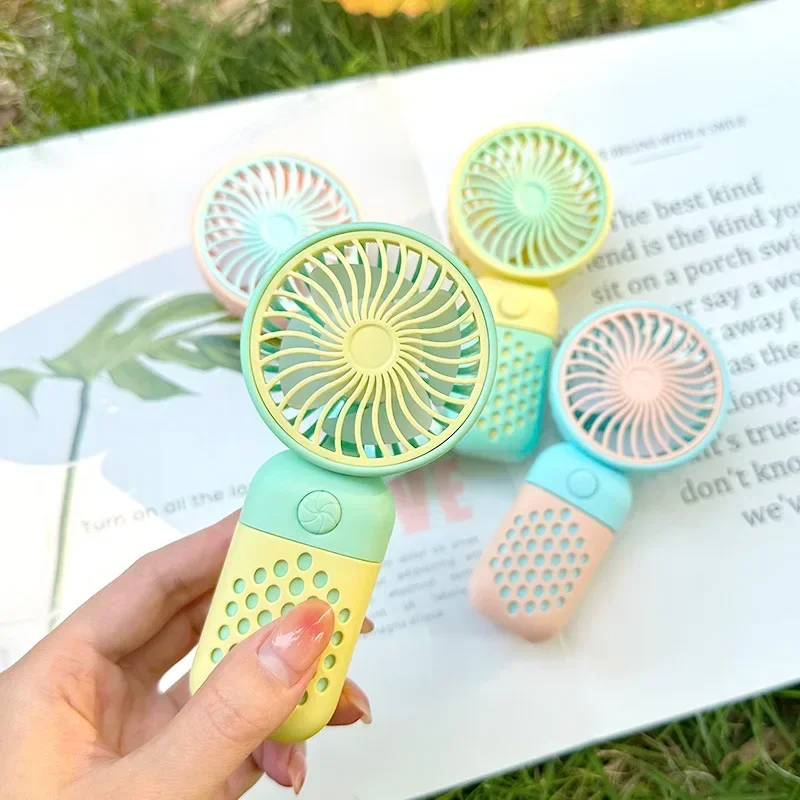 New Handheld Mini Fan USB Rechargeable Portable Mute Small Electric Fan Student Dormitory Outdoor Travel Cooling Fan