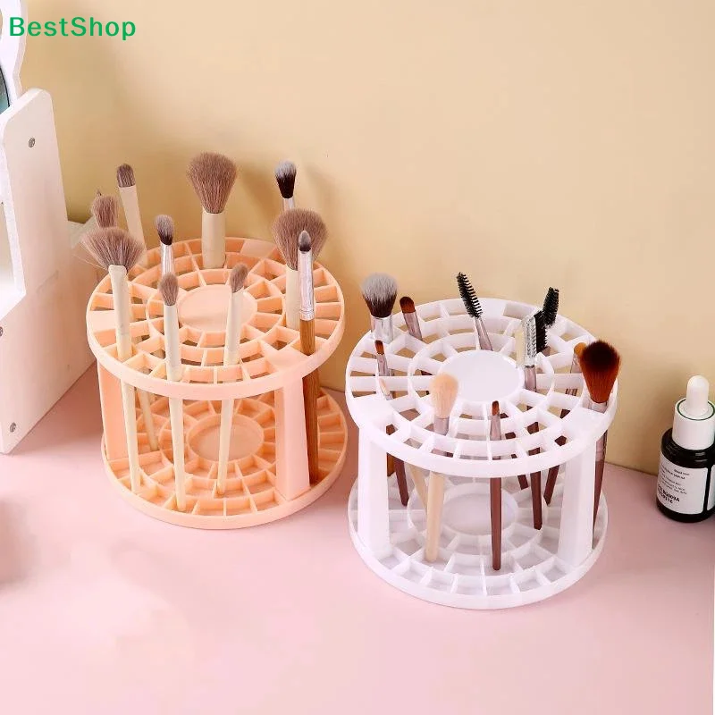 1Pcs Multi Hole Plastic Pencil Storage Rack Makeup Brush Holder For Desk Office Makeup Artist Classroom Stationery Storage