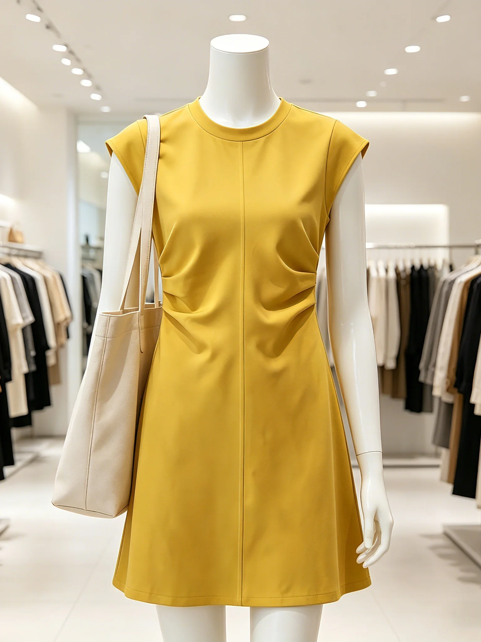 Vestido de Mujer Tallas Grandes a la Moda, Verano 2026, Estilo Coreano, Cintura Ajustada, Efecto Adelgazante, Exclusivo Online, Ideal para el Trabajo